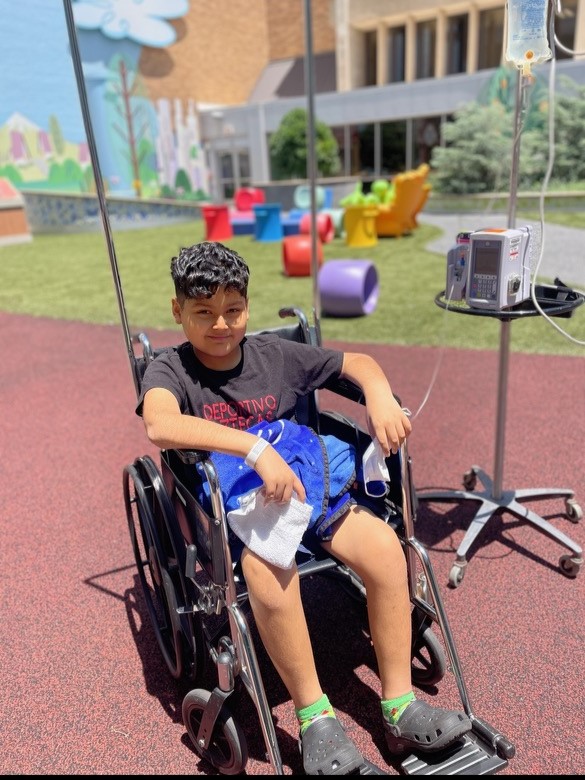 Alex in wheelchair